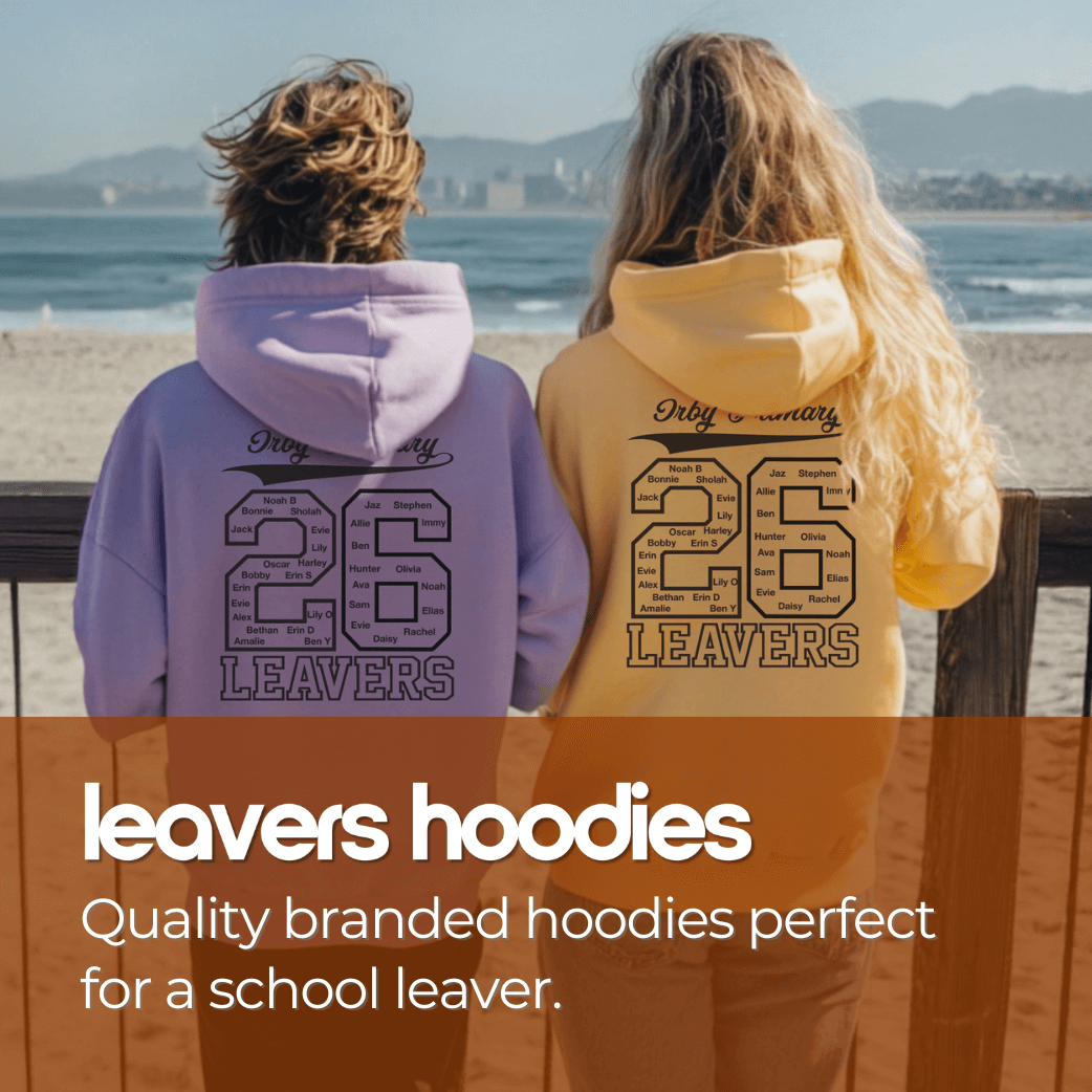 Quality branded hoodies perfect for a school leaver.